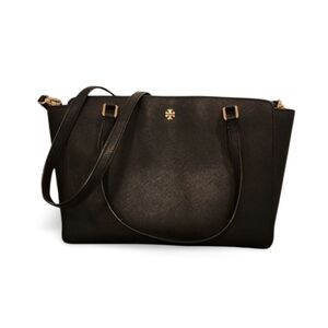 Tory Burch Black Emerson Leather Tote Bag